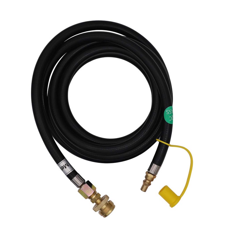 METER STAR 12 Ft Quick Connect Liquid Propane Hose for RV to Hook Up Portable Camping BBQ Grill,Quick-Change Connection Convert to 3/8â€œ Female Flare Hose for 1lb Tank Regulator - Image 1